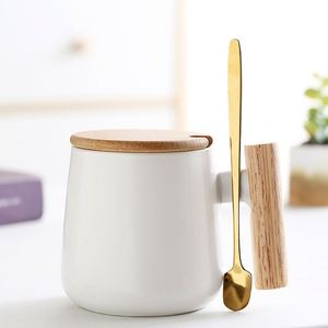 Mug à café en céramique au design moderne 350 ml, tasse à thé courte en porcelaine noire personnalisée avec couvercle en bois – Spécial Mariage de Septembre - Product Image 1