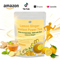 Thé instantané au citron et au gingembre OEM, boost d'énergie instantané et revitalisation mentale avec de la vitamine C