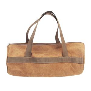 Sac de rangement pour piquets de tente en toile kaki avec poignée souple pour l'organisation du matériel de camping, style minimaliste unisexe - Product Image 1
