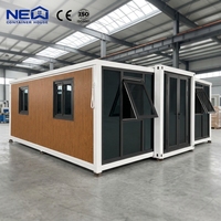 Maisons modulaires de 40 pieds entièrement finies avec 2 chambres, maisons préfabriquées extensibles, maisons conteneurs de 20 pieds, villas modernes, pièces de rechange gratuites