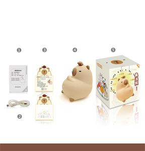 Veilleuse Capybara couché et paresseux, Cadeaux Capybara, Portable, Moelleux, Rechargeable, Intensité réglable - Product Image 5