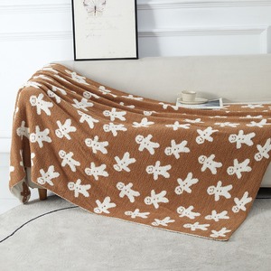 Couverture en tricot douillet de Noël à motif de bonhomme en pain d'épices pour canapé, bureau, usage enfantin, design <span class=keywords><strong>personnalisé</strong></span> tricoté - Product Image 3
