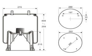 1V9264亨德里克森空气弹簧S13122卡车空气悬架1R14-127空气波纹管566-28-3-031 Firstone Airide弹簧W01-358-9264 - Product Image 3