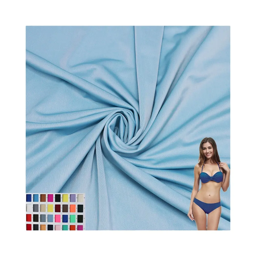 High Quality Breathable Waterproof Elastic Stretch Swimwear Knitted Nylon Spandex 4 Way Stretch Fabric for Swimsuit Bikini