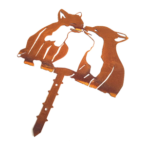 Corten Steel Fox Animal Silhouette Garden Stake Outdoor Decor Weather Resistant Natural Finish Powder Coated CE Certified - Product Image 4