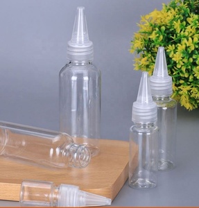 Empty 60ml 100ml 150ml clear <b>Plastic</b> Hair Oil Squeeze Applicator Packaging Bottle With Twist-open Dispensing <b>Cap</b> - Product Image 2