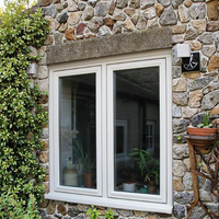 Ventanas de PVC con Acabado Madera Reforzadas con Acero, Ventanas Corredizas de PVC Blanco con Doble Acristalamiento y Función de Apertura Abatible y Giratoria