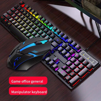 Set Keyboard dan Mouse Gaming Terbaru dengan Nuansa Mekanik, Berkabel, Bercahaya, Tahan Air, Kombinasi Keyboard dan Mouse Komputer