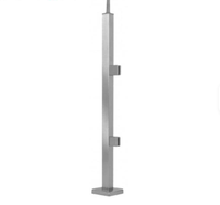 Poteau de balustrade carré en acier inoxydable pour panneaux de clôture, support de verre, poteau de balustrade en tube d'acier inoxydable