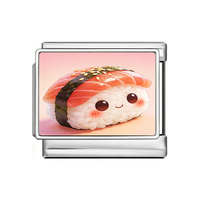 Nouvelle Série Alimentaire 2026 : Bracelet Modulaire en Acier Inoxydable avec Pendentif Sushi Saumon Cartoon, Bijoux Personnalisables DIY