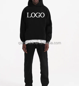 Ropa de calle lisa de alta calidad, chándal Boxy Fit Joggers para hombre, chándal de 2 piezas, ropa deportiva holgada, conjuntos de chándal con capucha para hombre - Product Image 3