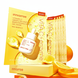 INNISFREE High Quality Vita C Green Tea Enzyme Brightening Serum Gel Mask Sheet 5ea Set (+1ea) - Product Image 2
