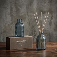 Diffuseur d'huiles essentielles en verre et rotin écologique, rond, rétro, sans alcool, 40 ml, 100 ml, 200 ml, 500 ml, couleur et logo personnalisables