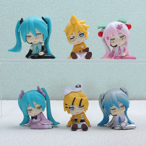 6 ชิ้น/ชุด ตุ๊กตาฟิกเกอร์อนิเมะสาวญี่ปุ่นมิคุ รุ่น Q ขนาด 5 ซม. ของเล่นโมเดลพีวีซี ตุ๊กตาประดับตกแต่ง - Product Image 1
