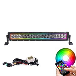 ไฟสปอร์ตไลท์ LED แบบแท่งยาว 22 นิ้ว 120w สำหรับรถ ATV ควบคุมการกระพริบด้วยแอพพลิเคชั่น พร้อมแถบไฟ RGB Halo แบบ ADT Chasing - Product Image 4