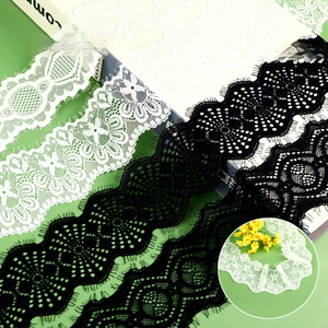 Эластичная кружевная тесьма премиум-класса 2026: черная, тонкая, стрейчевая лента для отделки платьев, юбок, одежды, обуви, головных уборов, швейных аксессуаров - Product Image 1