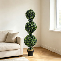 Arbre topiaire artificiel Aglaia à quatre niveaux et trois boules, 120 cm de haut, plante verte artificielle en pot, décoration pour la maison, le bureau, les mariages, le jardin, la véranda