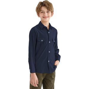 Camisa de Vestir de Manga Larga para Niños, con Botones, de Algodón Oxford, con Bolsillo en el Pecho, Camisa de Uniforme - Product Image 2