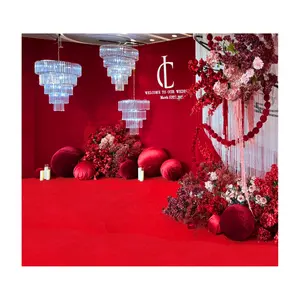 Decorative red exhibition wedding carpet wedding hall mat runner stage celebration floor mat red carpet for Events