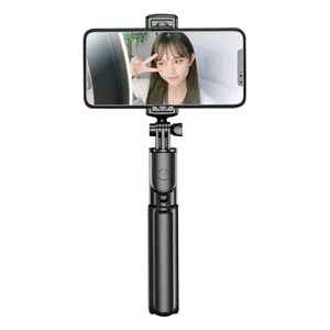 נייד חצובה Stand חכם Selfie מקל 360 סיבוב תא טלפון Selfie מקל חצובה עם Led אור