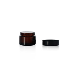 Pot cosmétique de luxe en verre ambré avec couvercle blanc sécurisé pour <span class=keywords><strong>hydratant</strong></span> visage, baume à <span class=keywords><strong>lèvres</strong></span>, échantillon de voyage 5g - Product Image 5
