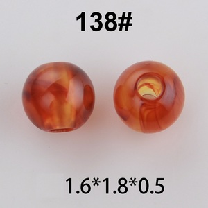 Venta al por mayor de cuentas acrílicas con agujeros grandes cuentas de efecto ámbar redondas de doble color para joyería DIY - Product Image 6