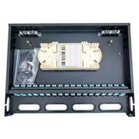 Kotak Terminal Serat Optik Rak Tipe Geser 1U 19'' LC 144 Core Kepadatan Tinggi ODF Panel Patch Serat Optik 18 Port