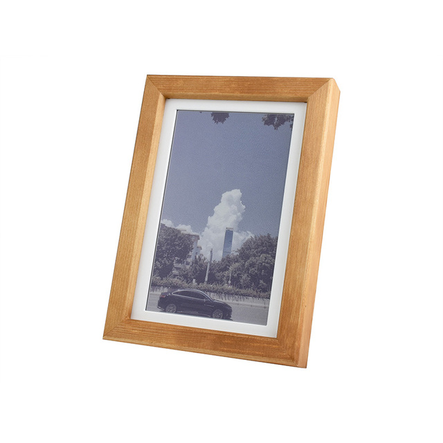 Aismartlink 7.3-inch E-ink Screen ACeP7 Color Digital Photo Album Long Standby Onboard RTC Solid Wood Photo Frame