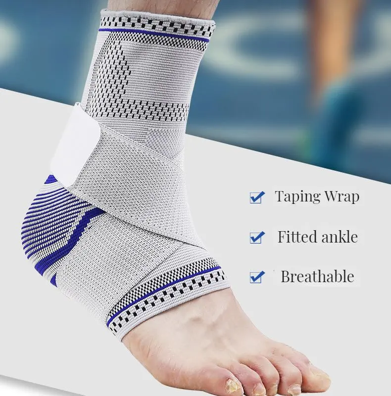 Adjustable Taping Wrap Professional Compression Sports Ankle Support Socks Protector Brace Protection for Running Soccer