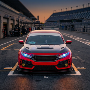 ฝากระโปรงหน้าคาร์บอนไฟเบอร์อีพ็อกซี่ใหม่สำหรับ Type R FK8 VRSAR1 ปี 2017 ขึ้นไป แบบ Bolt-On (5 ประตู) พร้อมน็อต สีดำ - Product Image 3