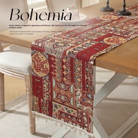 Nappe de table personnalisable en jacquard style bohème, nouveau motif géométrique rétro, décoration de table à manger en tissu, nappe longue