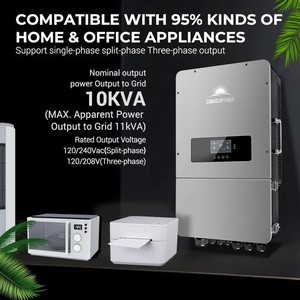 SU N GO LD PO W ER 10KW Hybrid Inverter 48V Single Phase 80A Grid Feedback Battery Less - Product Image 3