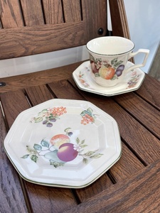 จานอาหารค่ำลายผลไม้และดอกไม้สไตล์ยุโรปคลาสสิกขายส่ง และชุดกาแฟเซรามิก - Product Image 2