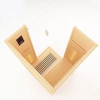 Kotak Sauna Inframerah 1450W Hemlock Kanada Harga Grosir Keamanan Tinggi dengan Jendela Transom Desain Modern