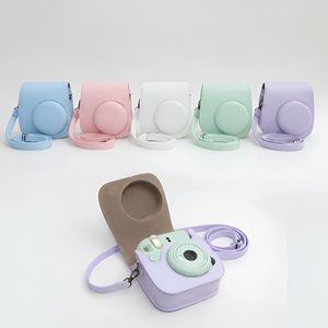Étui pour appareil photo en cuir Lerp&PU pour Fujifilm <span class=keywords><strong>Instax</strong></span> <span class=keywords><strong>Mini</strong></span> 8/9/11/12/13, sac pour appareil photo instantané à rabat, <span class=keywords><strong>pochette</strong></span> de protection portable - Product Image 1