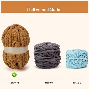 Hot Wholesale Fluffy Soft 100% Polyester Bulky Thick Jumbo <b>Chunky</b> Chenille Yarn for Knitting Blankets Yarn - Product Image 5