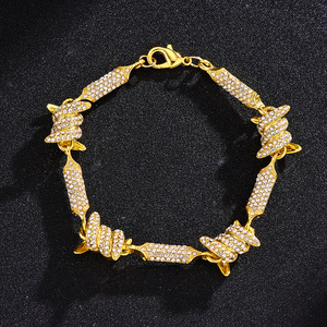 RQ nouvelle chaîne à maillons cubains glacés pour hommes et femmes, colliers <span class=keywords><strong>de</strong></span> rappeur, Bracelets Hip Hop pour hommes et femmes, bijoux populaires en strass - Product Image 2