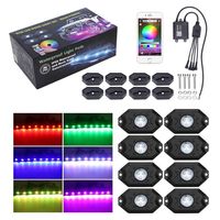 Universel Led Rock Lights Rgbw Chasing Rock Lights rgb Chasing Pour Jeep Voiture Camion Décoration Autres Accessoires Extérieurs