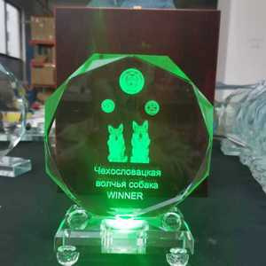 Pujiang Hot Selling Octagonal Crystal Glass <strong>Trophy</strong> <strong>Plaque</strong> Laser Engraving Waterproof Design Sandblasting Technique for Sports - Product Image 5