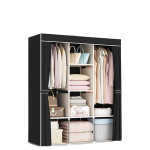 Tissu Portable garde-robe placard suspendu organisateur bébé systèmes <span class=keywords><strong>de</strong></span> stockage Para Habitacion métal pour femme chambre - Product Image 6