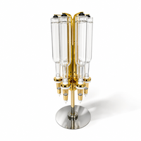 Ensemble de 6 supports de présentation rotatifs pour flacons de parfum et d'huiles parfumées, avec rangement de table, pour flacons de 375 ml et 500 ml, finition dorée