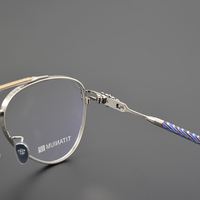 Montures de lunettes unisexes ultra-légères en titane style pilote pour adultes, verres correcteurs personnalisés, motif géométrique, usage quotidien, protection informatique