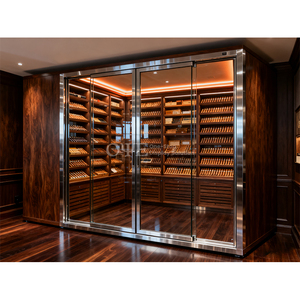 Công suất lớn cửa kính xì gà Showcase với LED ánh sáng bằng gỗ xì gà hiển thị Cigar Humidor tủ - Product Image 5