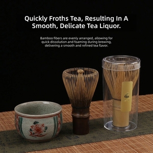 Fouet à café et thé en <span class=keywords><strong>bambou</strong></span> véritable fait main, moderne et simple, pour la préparation du matcha, cérémonie du thé, brosse à mélanger Newell - Product Image 2