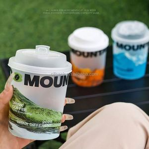Full Printed Insulated 12 oz PP <b>Plastic</b> <b>Cups</b> Lids Eco-friendly Food Grade Custom Logo Printing Tea Special Occasions 98mm - Product Image 4