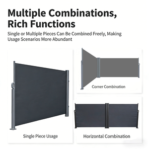 <span class=keywords><strong>Toldo</strong></span> Lateral Retráctil Moderno VidaXL Negro 140 x 1000 cm, Pantalla de Privacidad para Jardín, Cortavientos para <span class=keywords><strong>Balcón</strong></span>, Pantalla Exterior - Product Image 2
