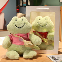 Peluche Grenouille Souriant en Gros – Adorable Animal en Peluche Vert pour Câliner et Dormir – Cadeau d'Anniversaire pour Femmes et Filles