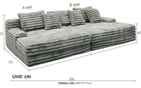 Modernes weißes quadratisches modulares Sofa-Set mit Schwammfüllung und Samtbezug für kleine Wohnzimmer