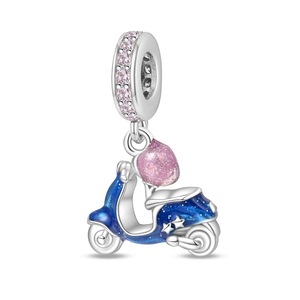 Cute cartoon car and hot <b>air</b> balloon pendants, made of white brass, <b>can</b> be used to make DIY bracelets - Product Image 4