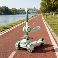 Triciclo infantil de 3 ruedas al por mayor con barra de empuje - Patinete y juguete montable 3 en 1 plegable con música, de fábrica OEM para niños